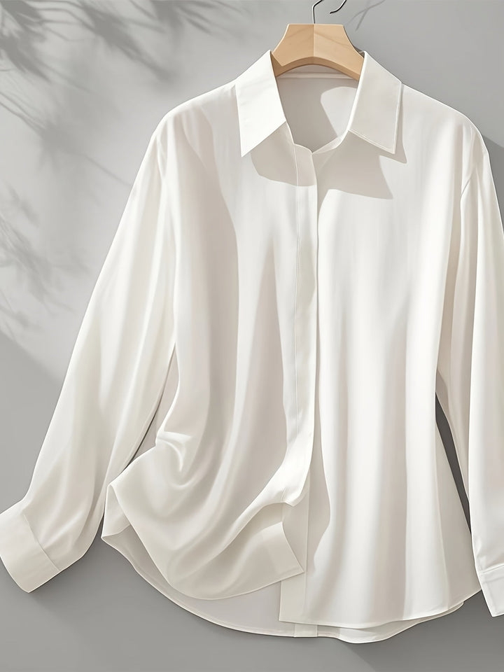 Elenochka - Elegante Camisa Abotonada De Manga Larga
