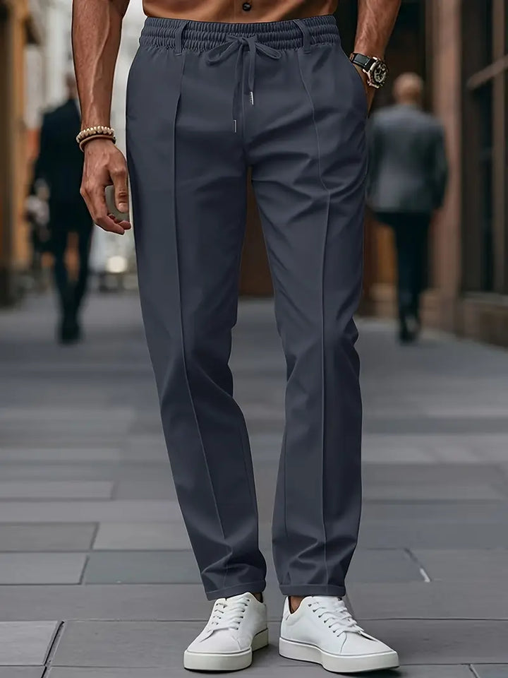 Crawford - Informal Ajuste Entallado Pantalones Con Cintura Elástica
