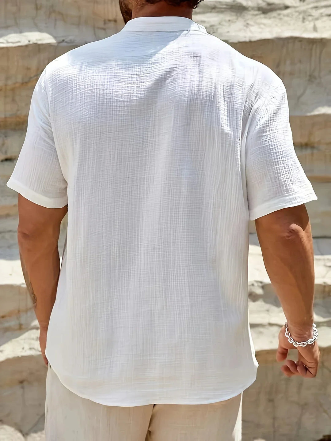 Sancho - Elegante Verano Camisa Con Cuello Alto