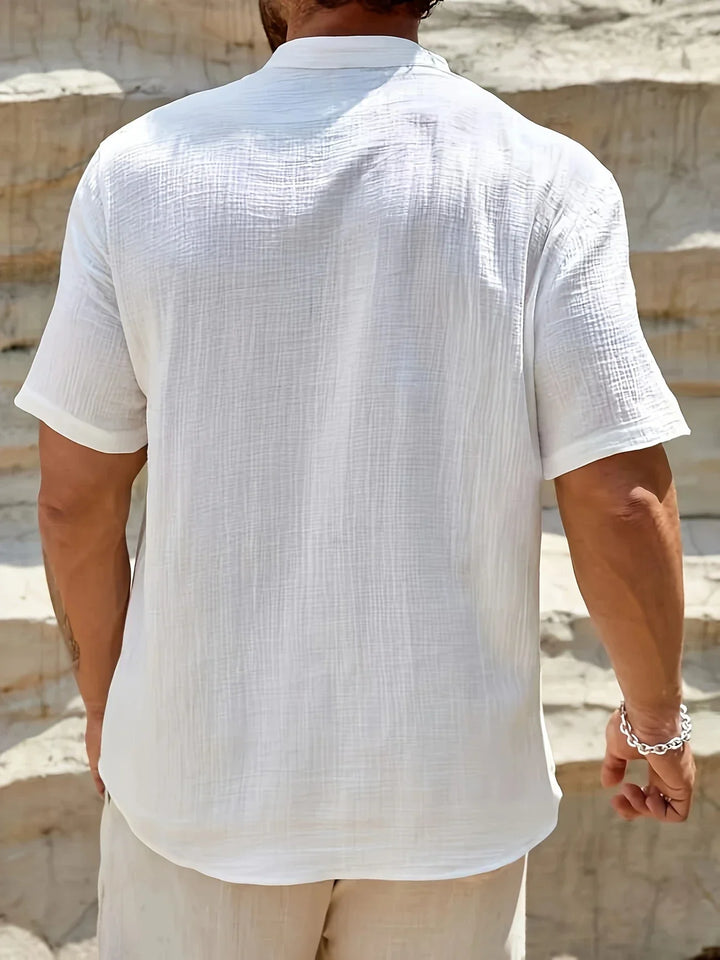 Sancho - Elegante Verano Camisa Con Cuello Alto