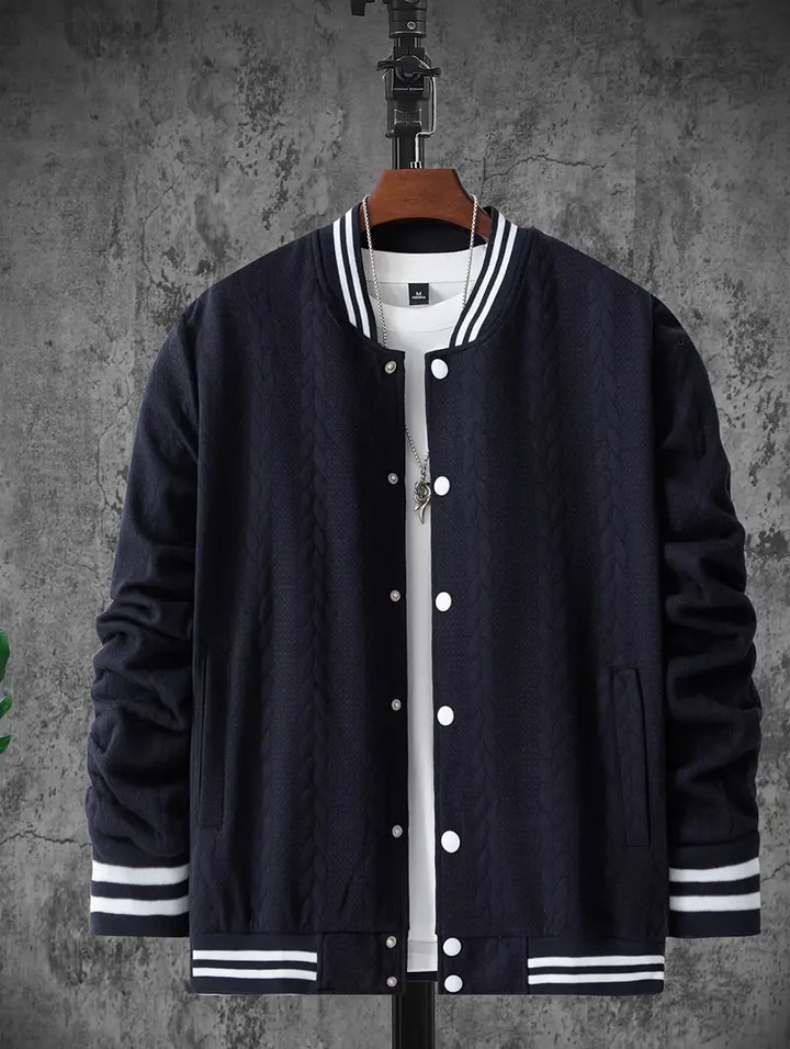 Felips - Chaqueta De Béisbol Jacquard Con Rayas Decorativas