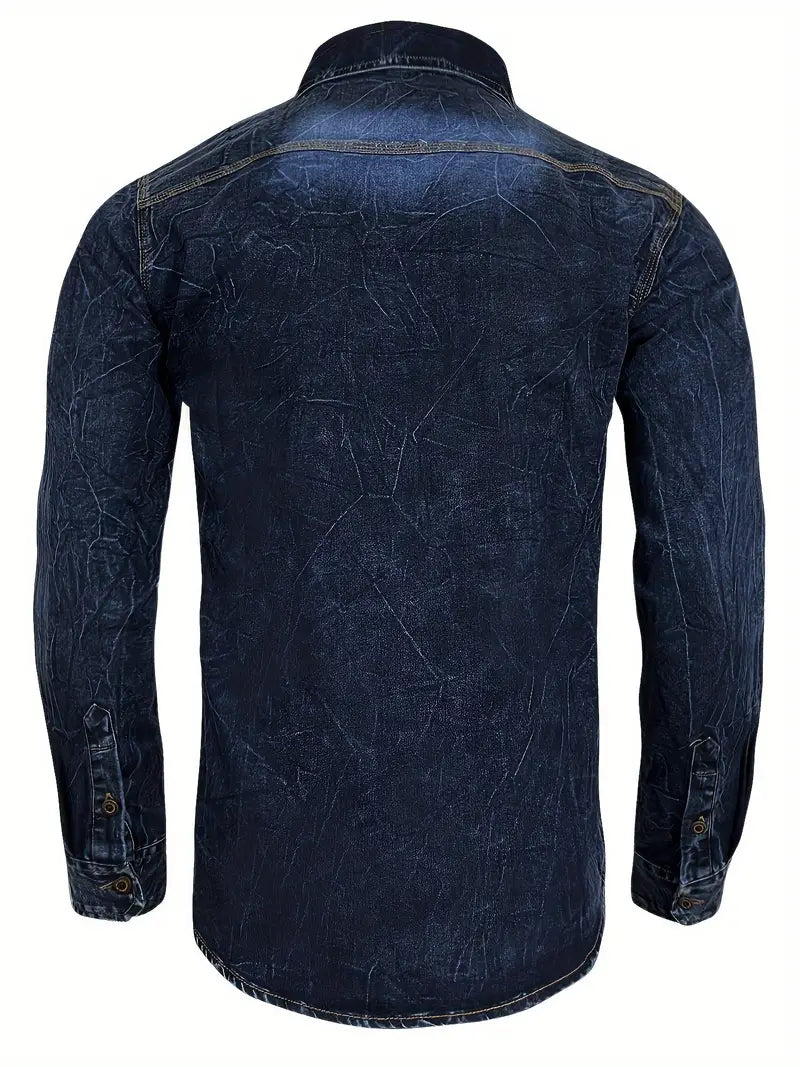 Angelo - Camisa Vaquera Con Bolsillos Delanteros Con Botones