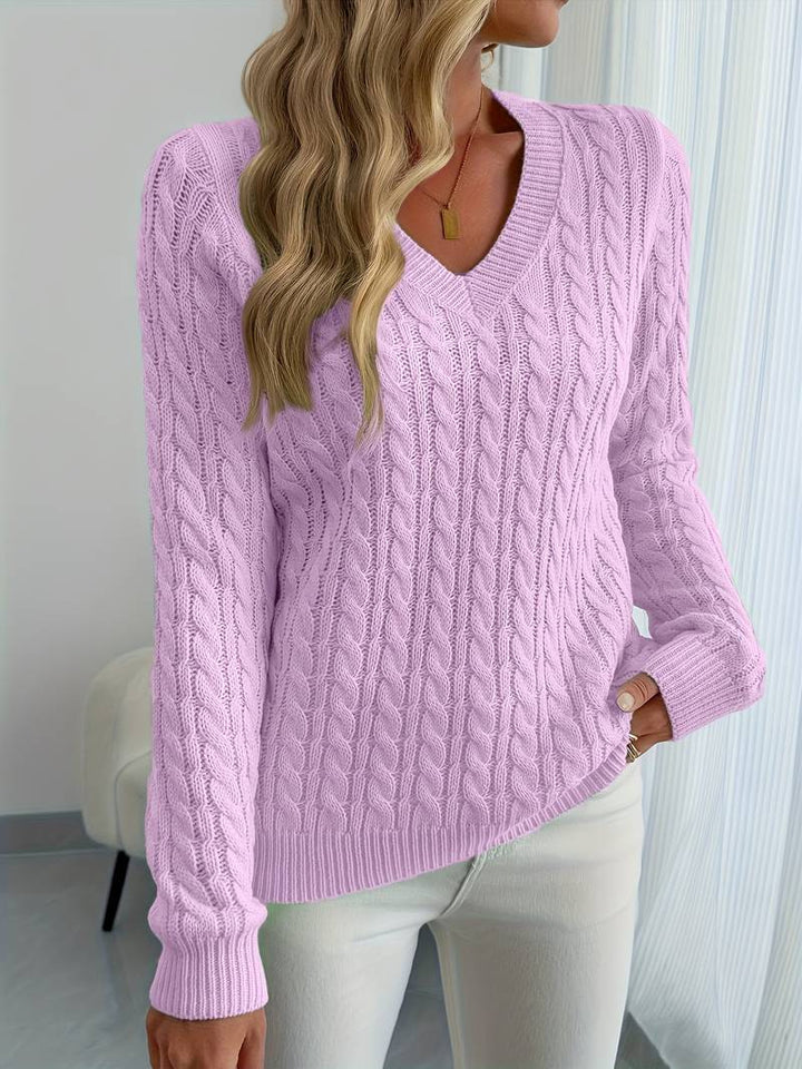 Zivah - Elegante Jersey Acanalado Con Cuello en V