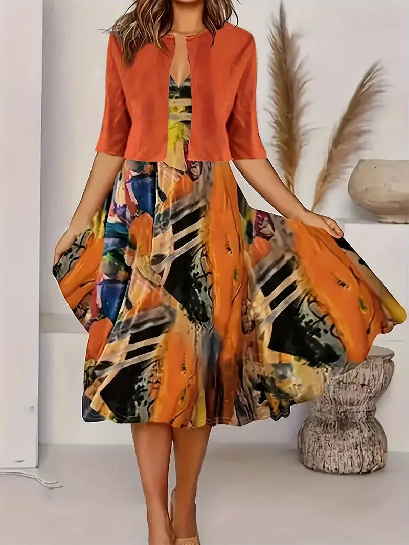 Vainoana - Conjunto De Dos Piezas Con Falda Larga Y Elegante