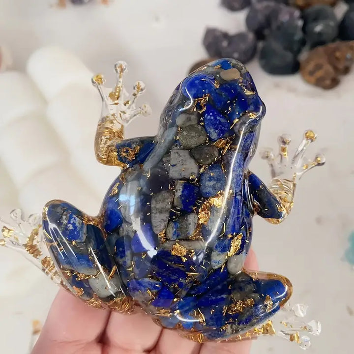 Frostone - Escultura de Rana de Cristal Para Decoración Del Hogar