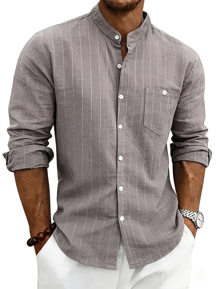 Leslie - Camisa Elegante De Lino a Rayas