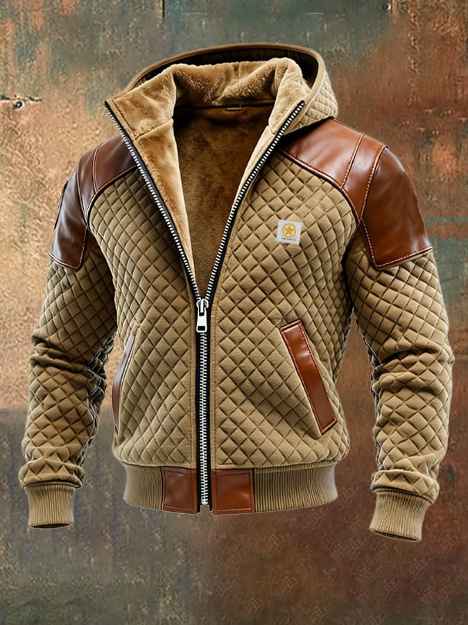 Richardson - Chaqueta De Cuero Para Exterior Con Estampado De Rombos