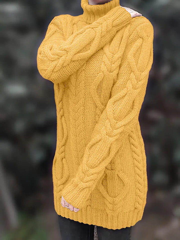 Narda - Cable Grueso De Punto Cuello Alto Vestido