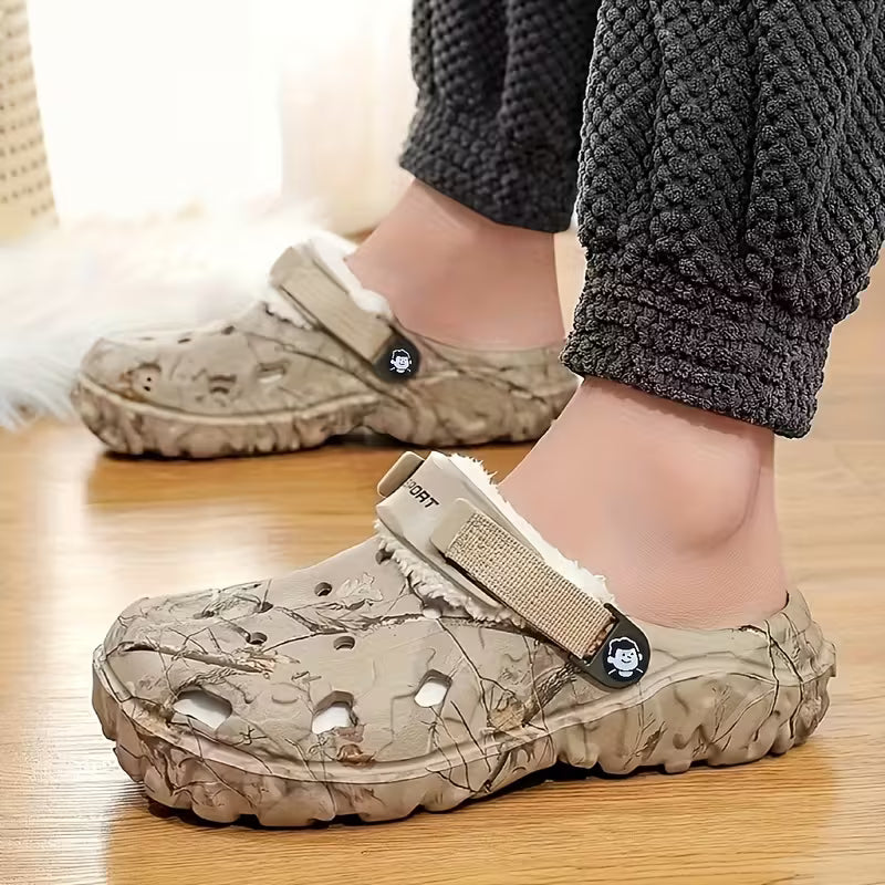 Sjoukje - Zuecos de Camuflaje Con Forro Plar y Correas Ajustables
