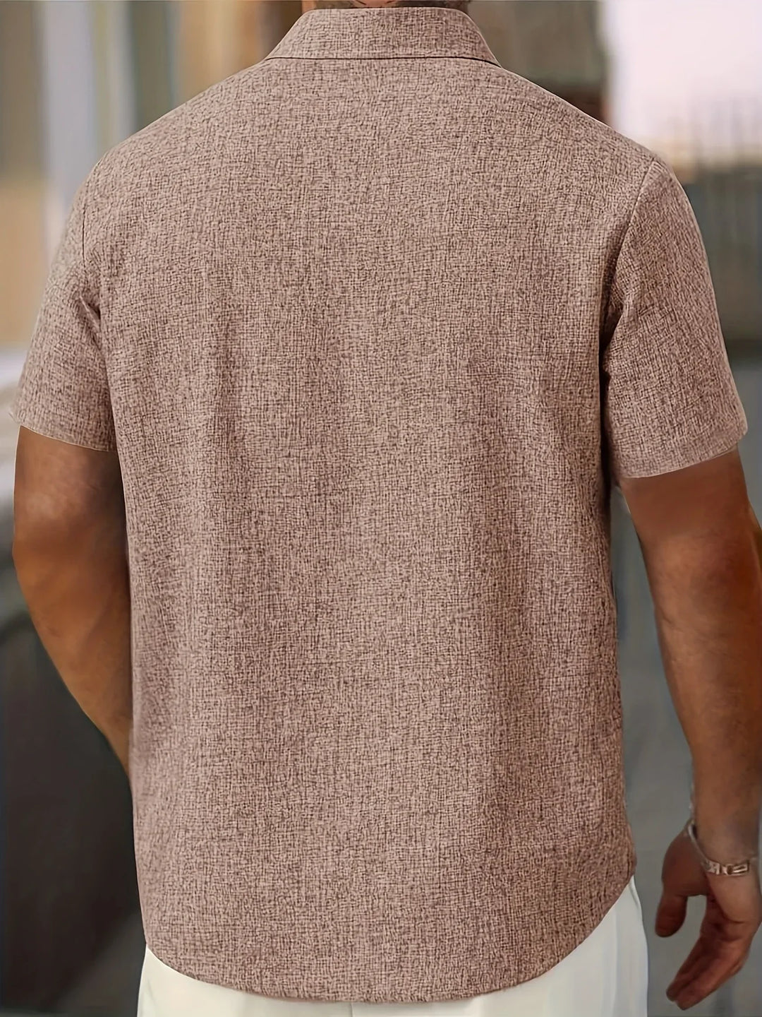 Dwight - Camisa De Manga Corta Ligera De Mezcla De Lino