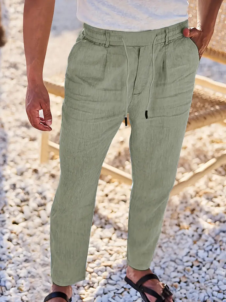 Nichols - Pantalón Holgado De Lino Con Cordón Ajustable
