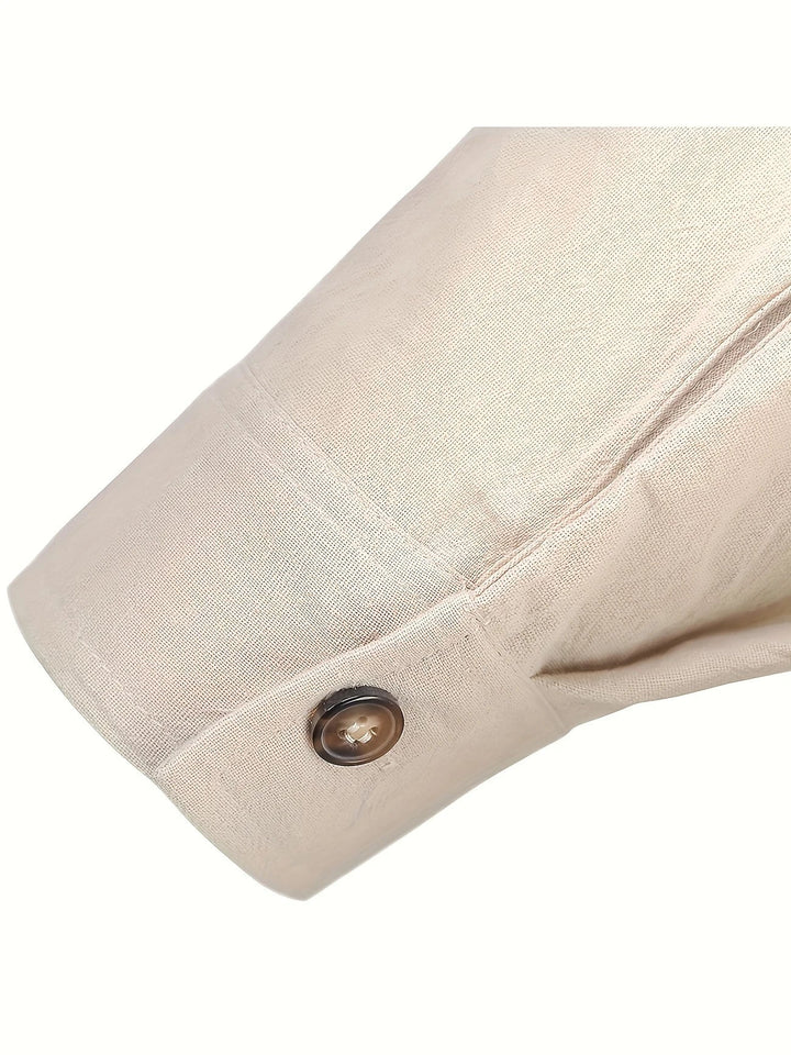 Shayne - Camisa Ligera De Algodón Y Lino Con Mangas Largas