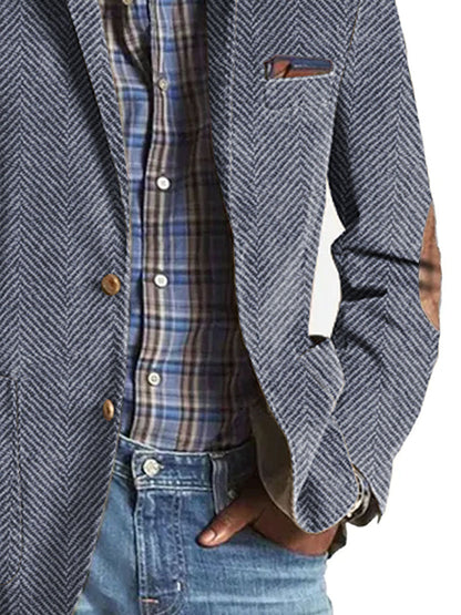 Elon - Blazer Casual De Ante Con Estampado De Espiga