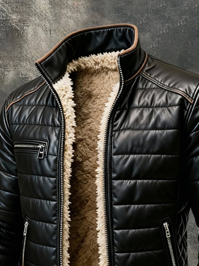 Alec - Chaqueta De Cuero Vintage