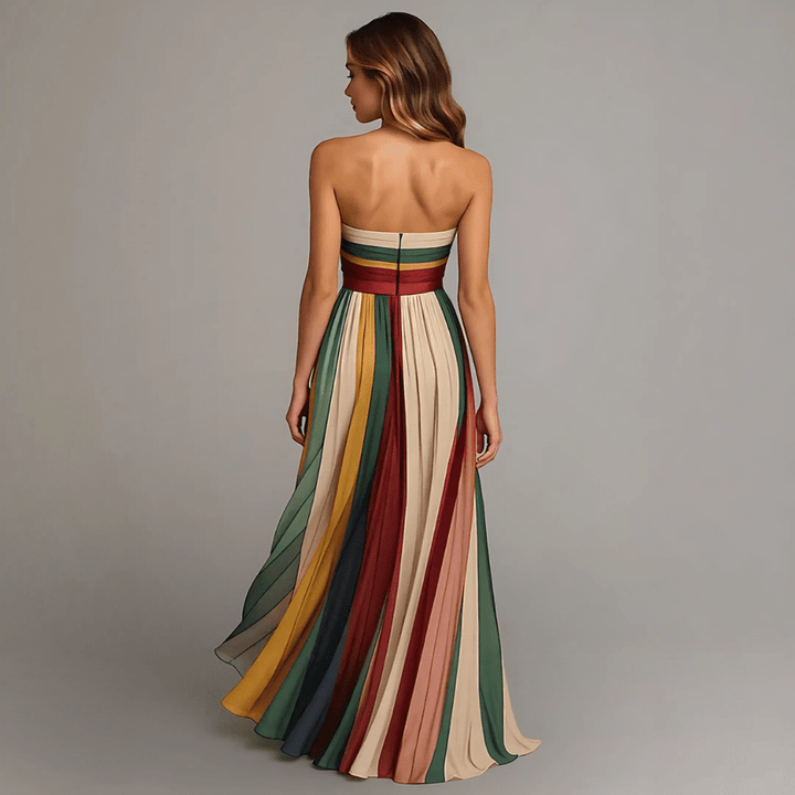 Nilianza - Vestido Largo Sin Mangas De Colores Vivos
