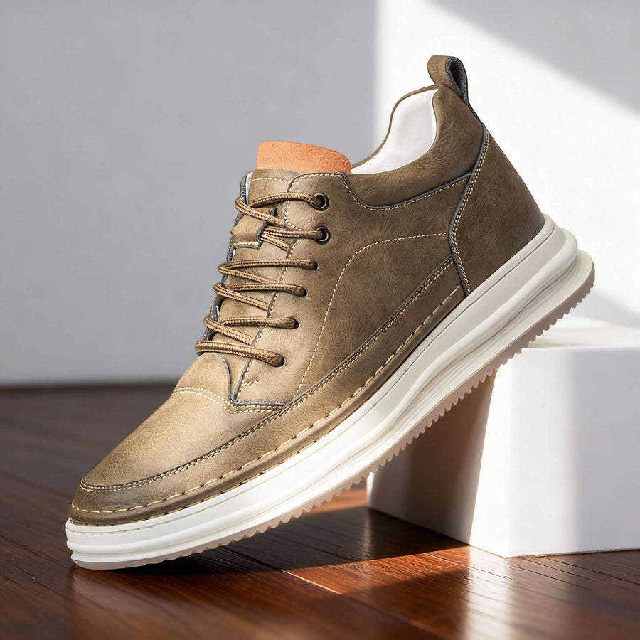 Harold - Zapatillas Deportivas De Cuero Con Cordones