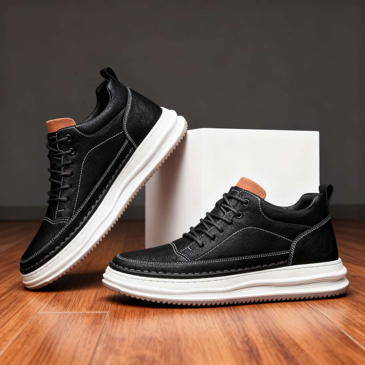 Harold - Zapatillas Deportivas De Cuero Con Cordones