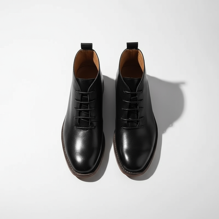 Milovans - Botines De Cuero Con Cordones Y Puntera Redonda