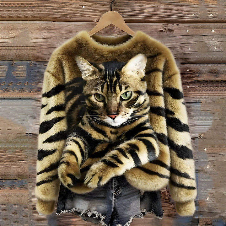 Zohara - Jersey De Pelo Sintético Con Estampado De Gatos