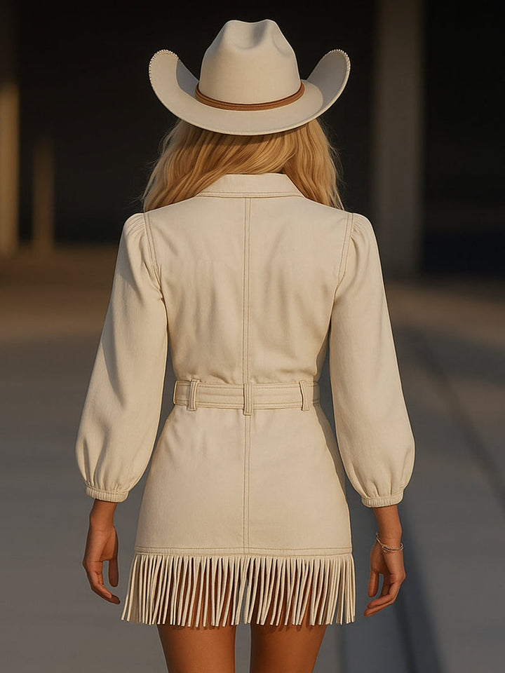 Kiaja - Minivestido Vaquero Con Flecos