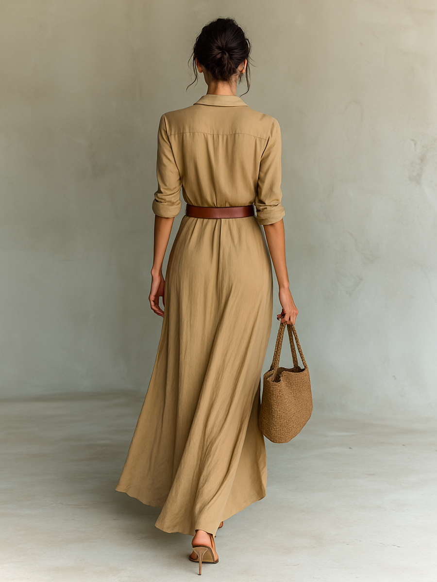 Moona - Vestido De Manga Larga Con Solapas