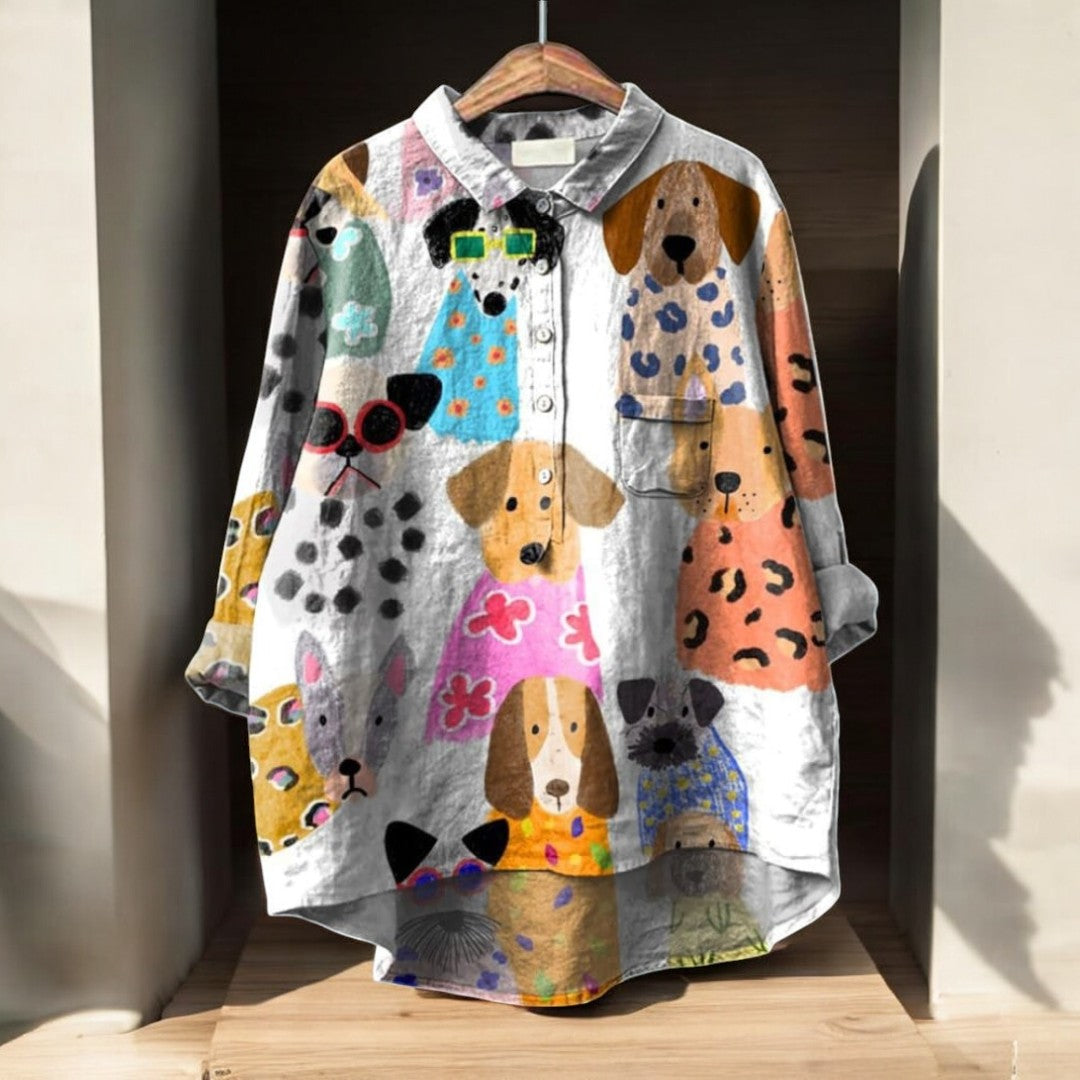 Skaiste - Blusa Exclusiva Con Estampado De Perros