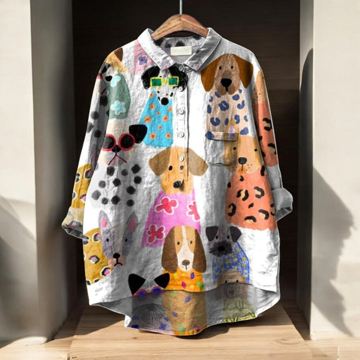 Skaiste - Blusa Exclusiva Con Estampado De Perros