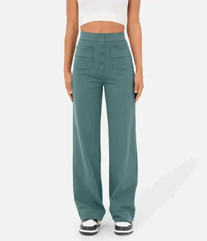 Elke - Pantalones Elásticos De Cintura Alta