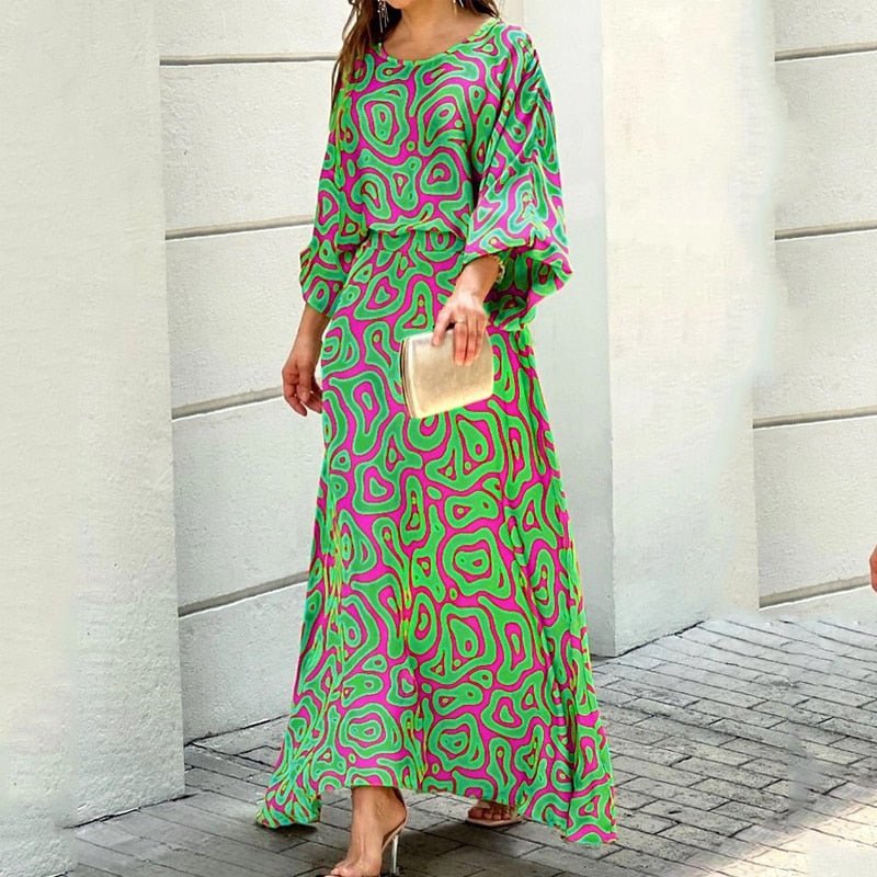 Nilani - Vestido Holgado de Manga Larga y Cintura Alta