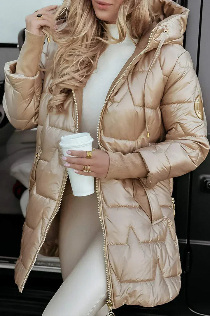Borislava - Abrigo Acolchado De Invierno Con Capucha