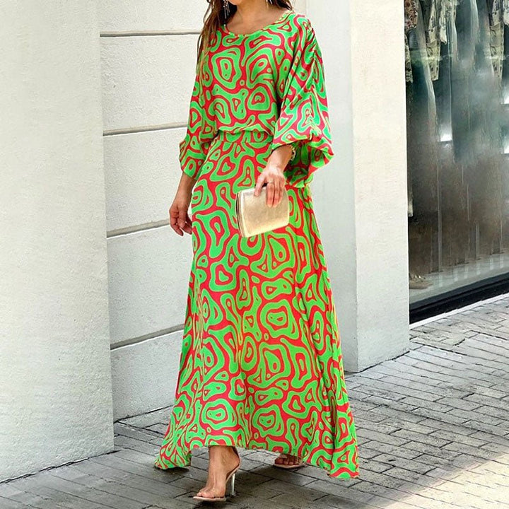 Nilani - Vestido Holgado de Manga Larga y Cintura Alta