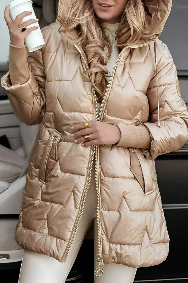 Borislava - Abrigo Acolchado De Invierno Con Capucha