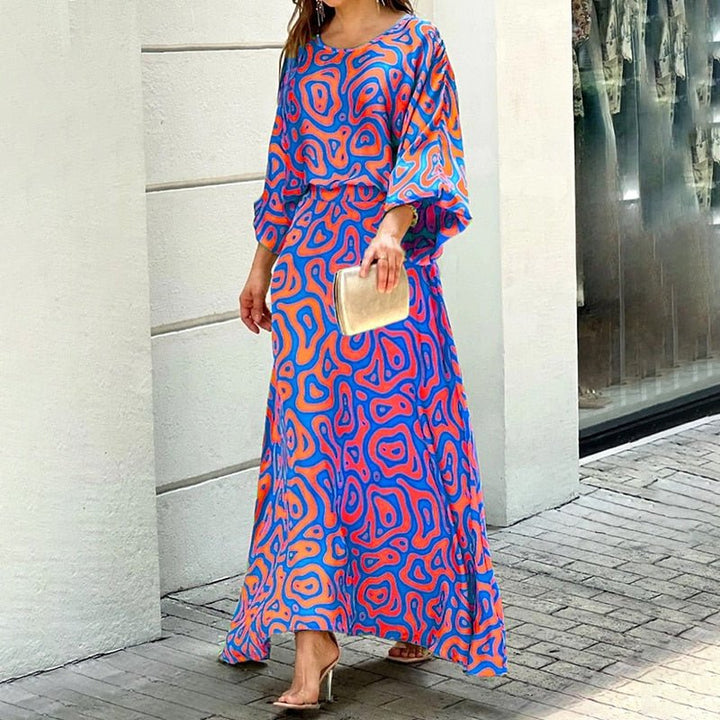 Nilani - Vestido Holgado de Manga Larga y Cintura Alta