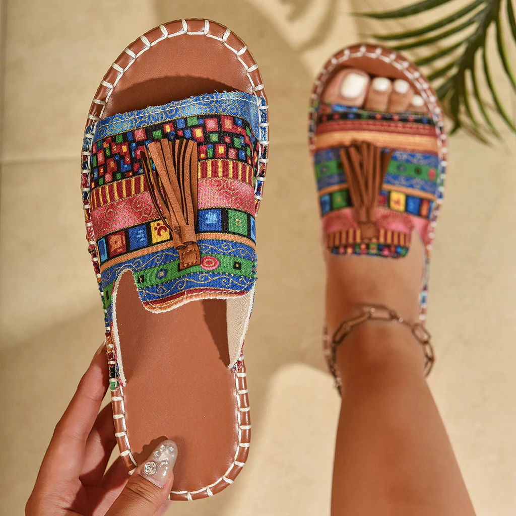 Margaret - Sandalias Bohemias Con Borlas