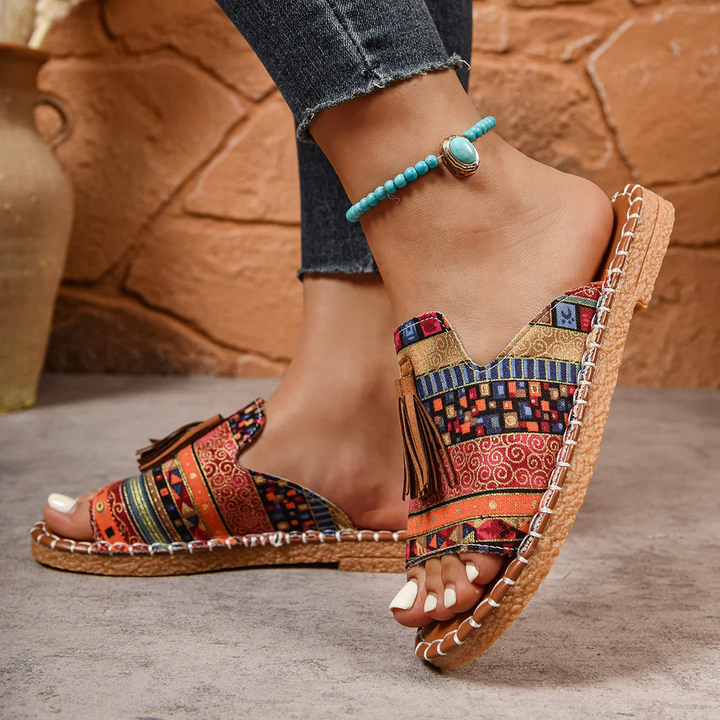 Margaret - Sandalias Bohemias Con Borlas