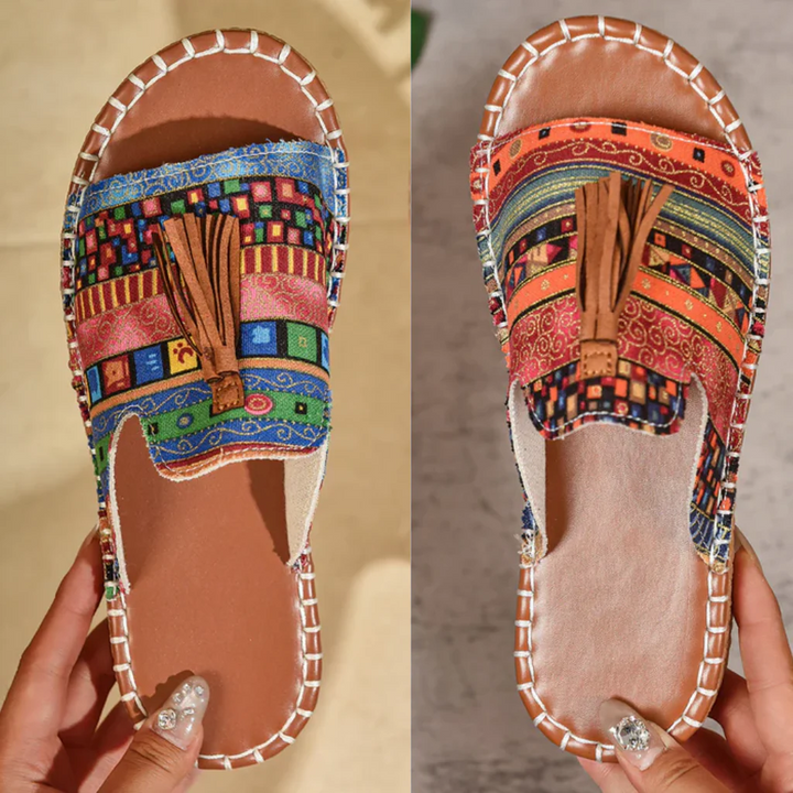 Margaret - Sandalias Bohemias Con Borlas