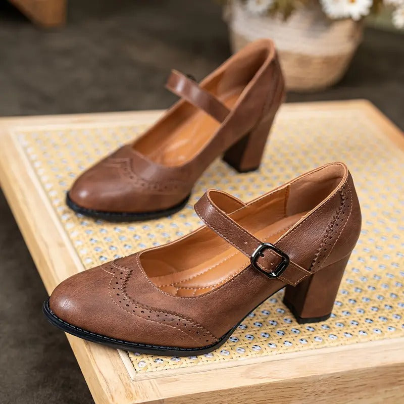 Dorka - Zapatos De Tacón Alto De Cuero Con Hebilla
