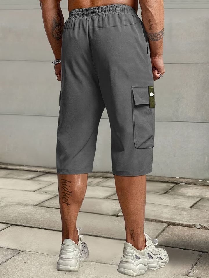 Burkus -  Pantalones Cortos Cargo Informales Con Múltiples Bolsillos