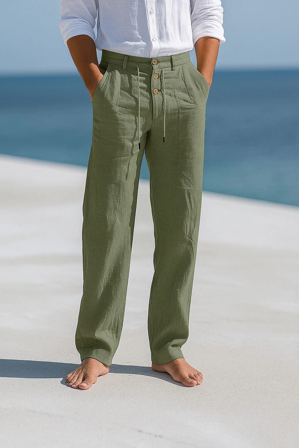 Jevaun - Pantalones Cómodos De Lino