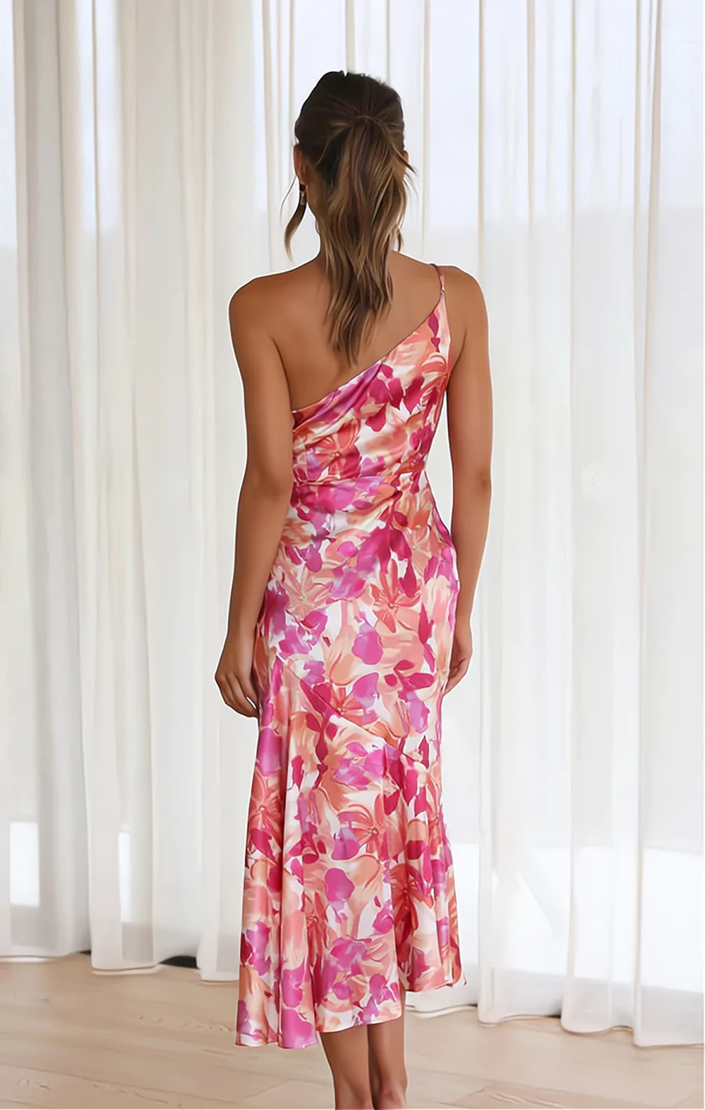 Cynthia - Vestido De Satén Floral