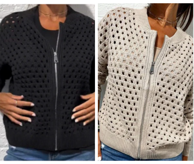 Raluca - Chaqueta Informal De Punto Con Cremallera