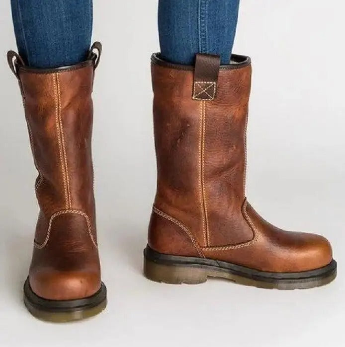 Shareen - Botas De Invierno De Cuero Forradas