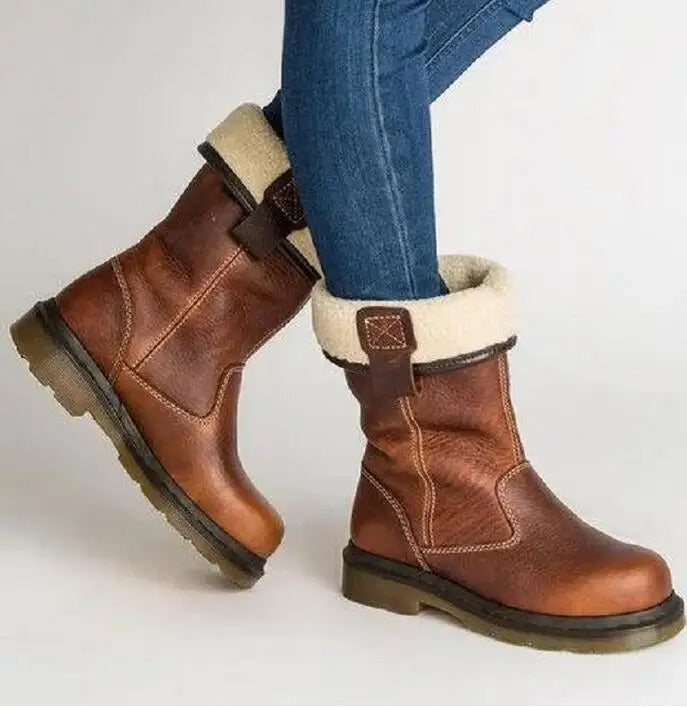 Shareen - Botas De Invierno De Cuero Forradas