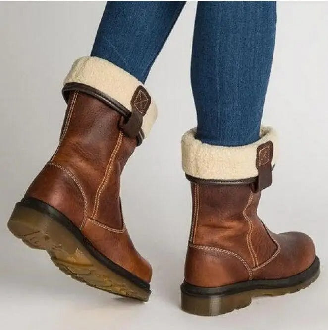 Shareen - Botas De Invierno De Cuero Forradas