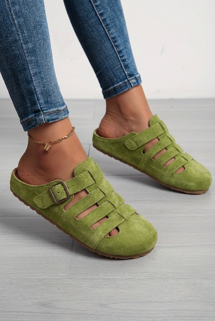 Natiy - Sandalias Tipo Mule Sin Cordones de Ante