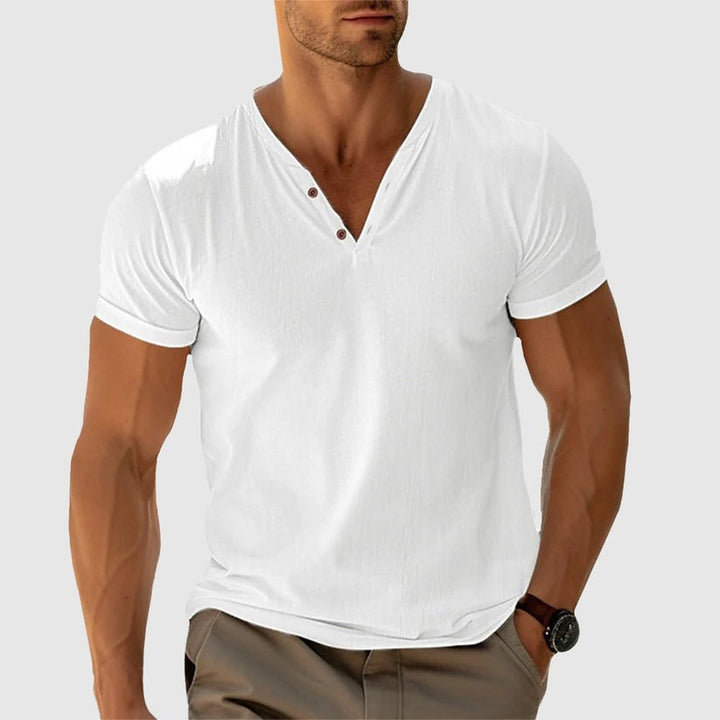 Eligio - Camiseta de Punto Con Botón