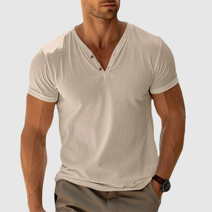 Eligio - Camiseta de Punto Con Botón