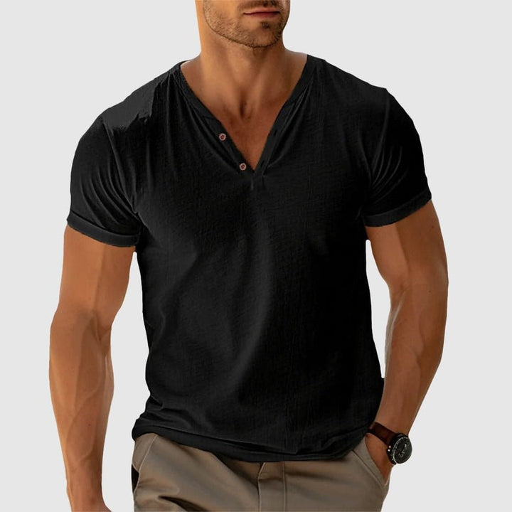 Eligio - Camiseta de Punto Con Botón