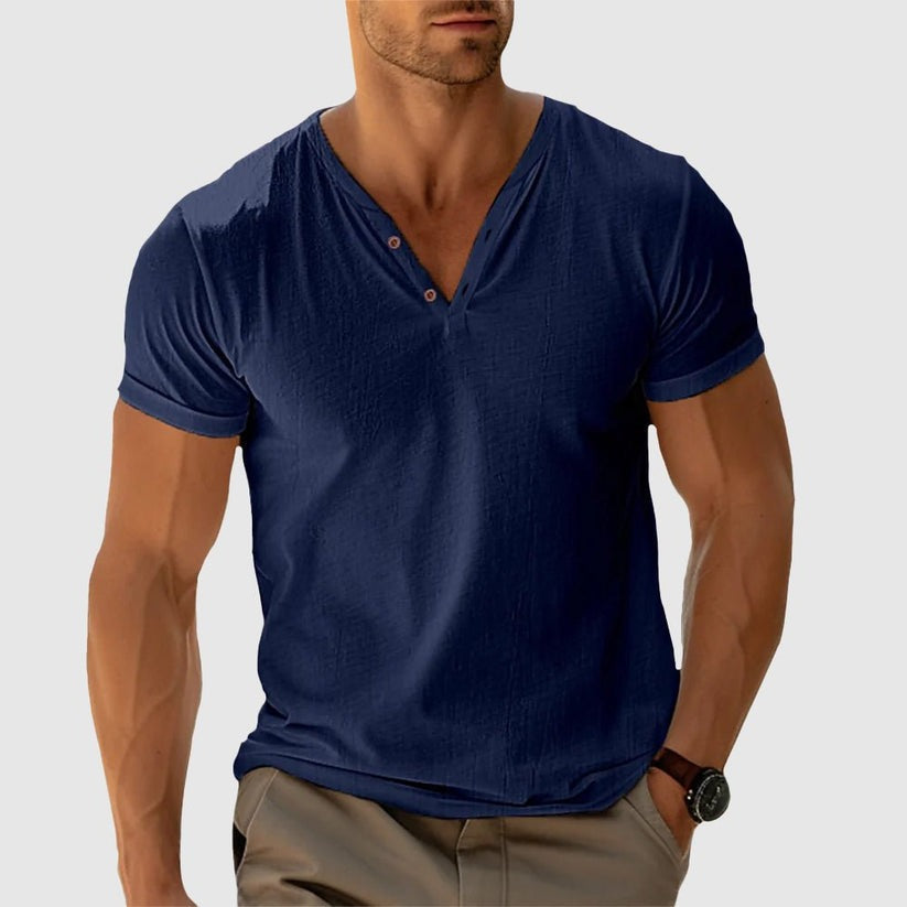 Eligio - Camiseta de Punto Con Botón