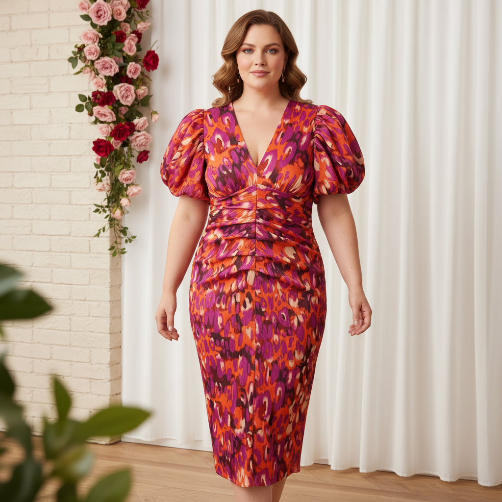 Lonica - Elegante Vestido Con Cuello en V